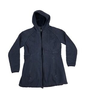 The North Face Jacket Womens Medium Blue Quilted Fleece Zip Hiking Carolina Hood